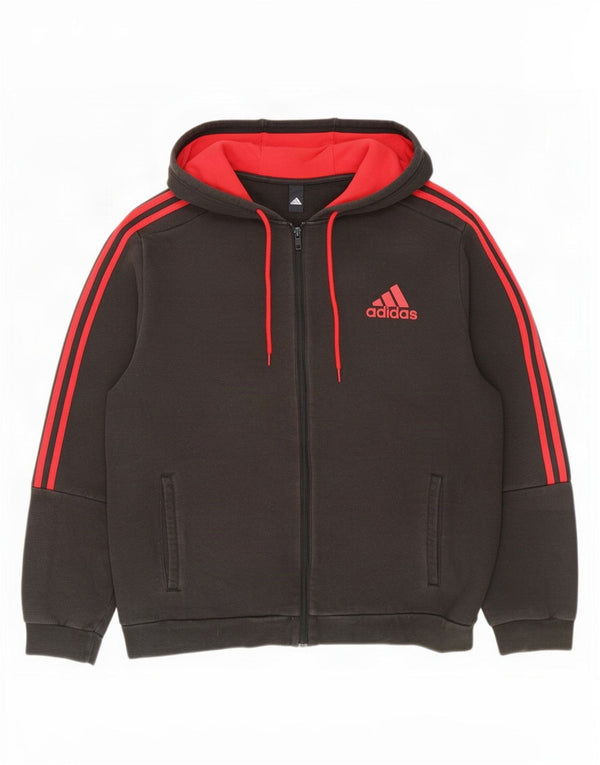 Adidas Mens Zip Hoodie Sweater 2XL Black