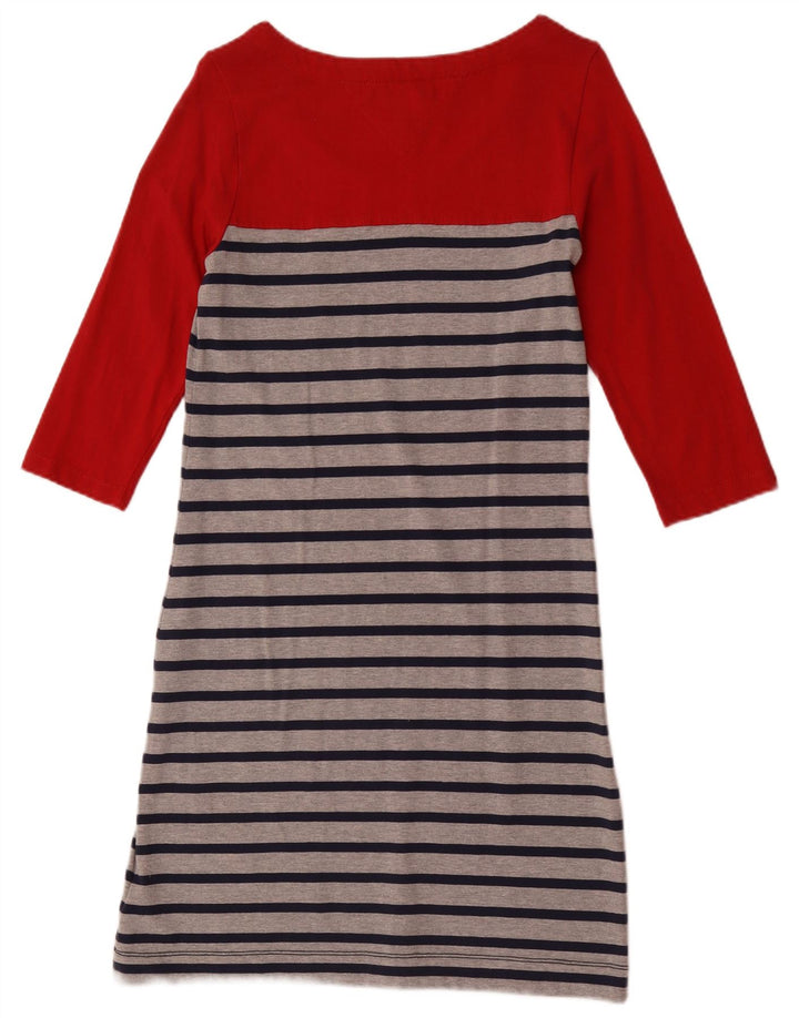 Tommy Hilfiger Damen-Basic-Kleid mit 3/4-Ärmeln, UK 12, mittelrot gestreift
