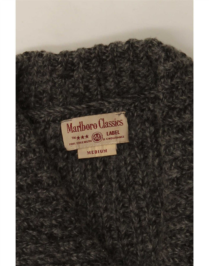 Marlboro Classics Pull cardigan court pour femme UK 14 Gris moyen moucheté