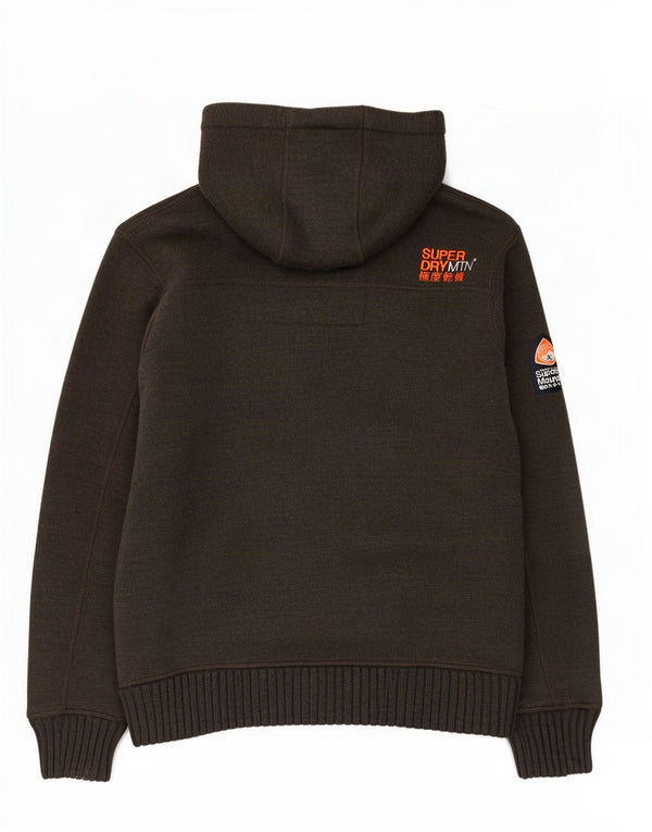 Мужской свитер с капюшоном на молнии Superdry, большой цвет хаки, акрил