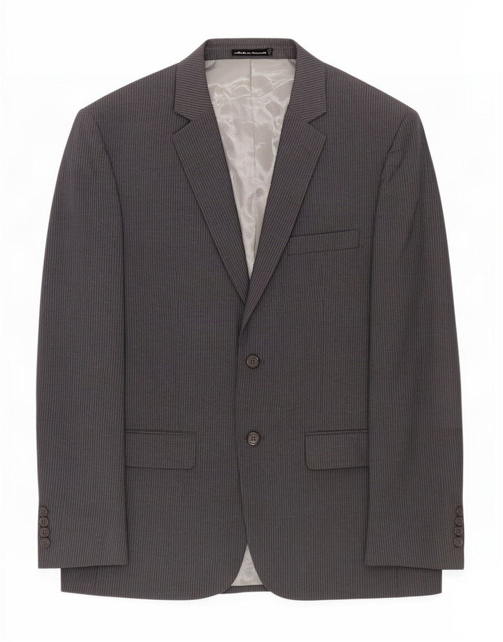 Giacca blazer da uomo a 2 bottoni Pierre Cardin UK 40 grande gessato grigio