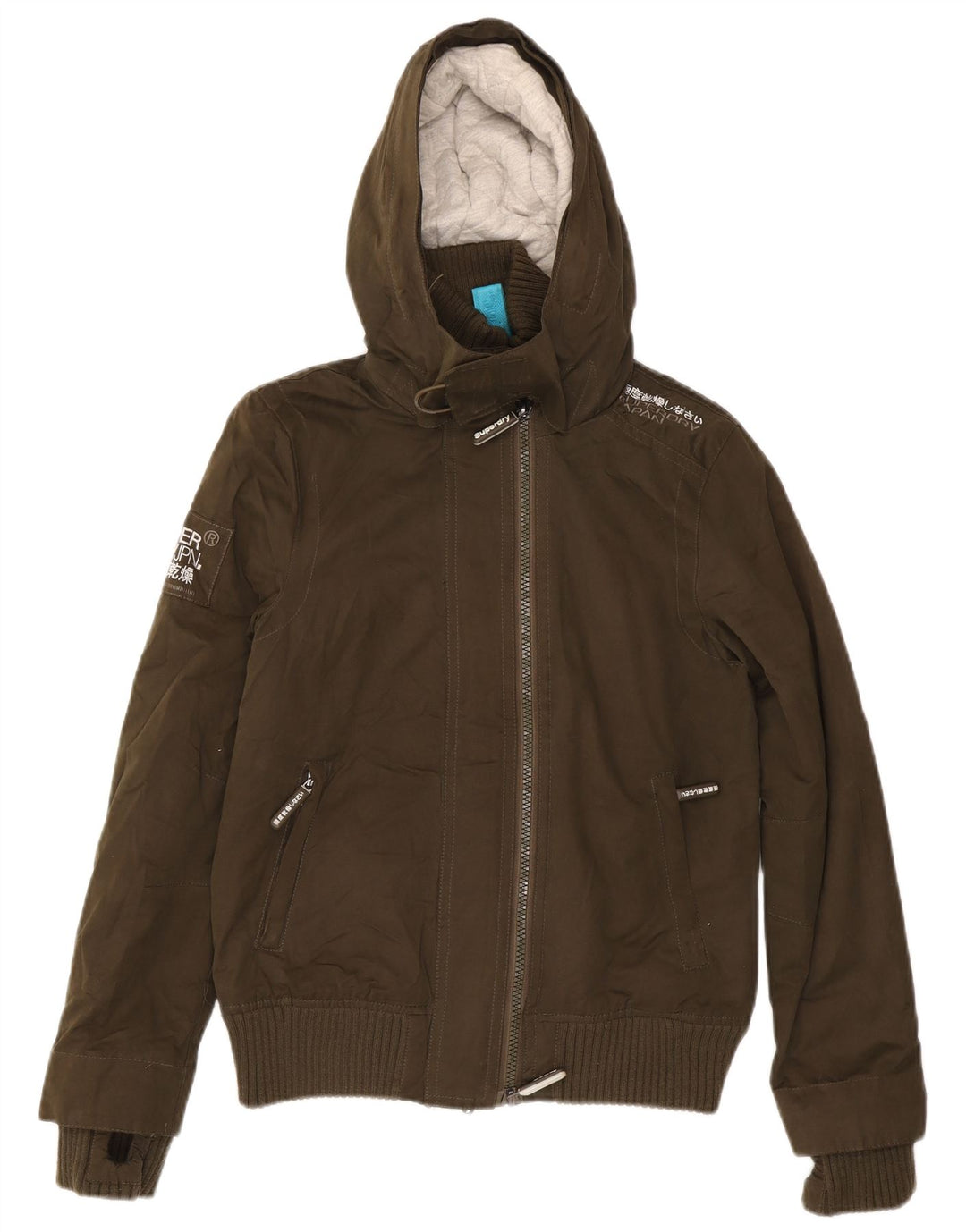 Superdry Mens The Windbomber Hooded Windbreaker Jacket UK 38 Medium Brown