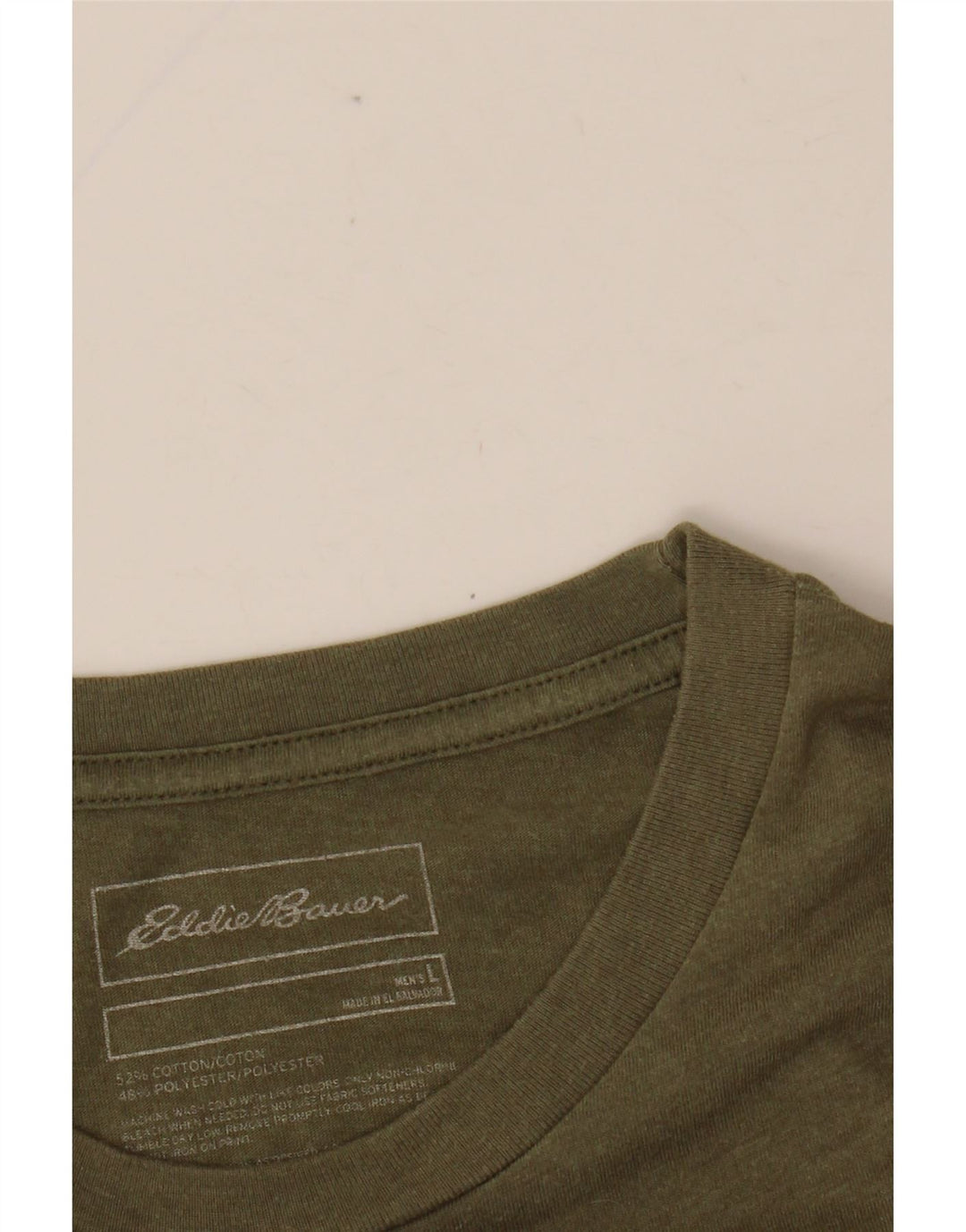 EDDIE BAUER Mens Graphic T-Shirt Top Large Khaki Cotton