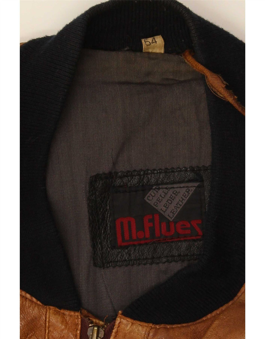 M. Flues Herre Læderjakke IT 54 2XL Brun