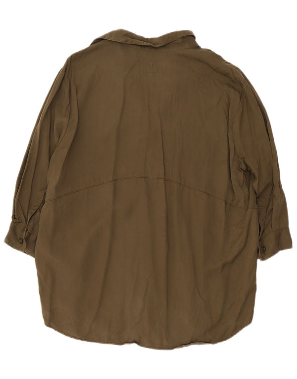 Pulôver feminino Jack Wills manga 3/4 oversized Reino Unido 6 XS cáqui Lyocell