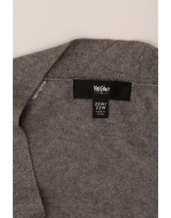 MOSSIMO Womens Short Sleeve Cardigan Sweater US 20 3XL Grey Rayon Vintage Mossimo and Second-Hand Mossimo from Messina Hembry 