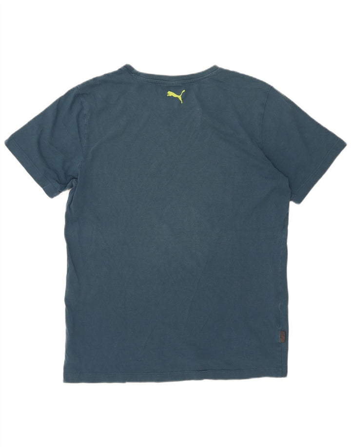 Puma Herre Grafisk T-Shirt Top Medium Blue