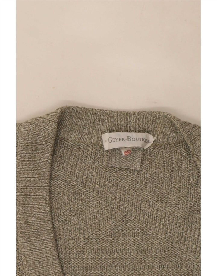 vintage Mens Cardigan Sweater IT 50 Grand Gris