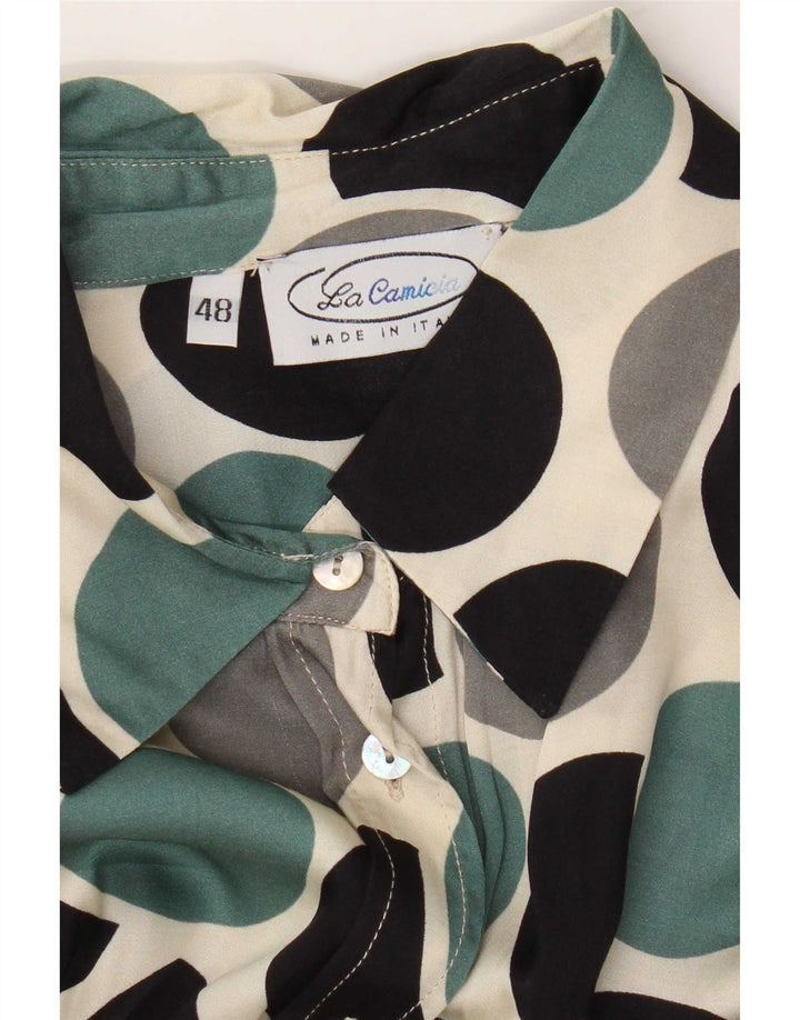 Chemise Femme Vintage Blouse IT 48 XL Géométrique Multicolore