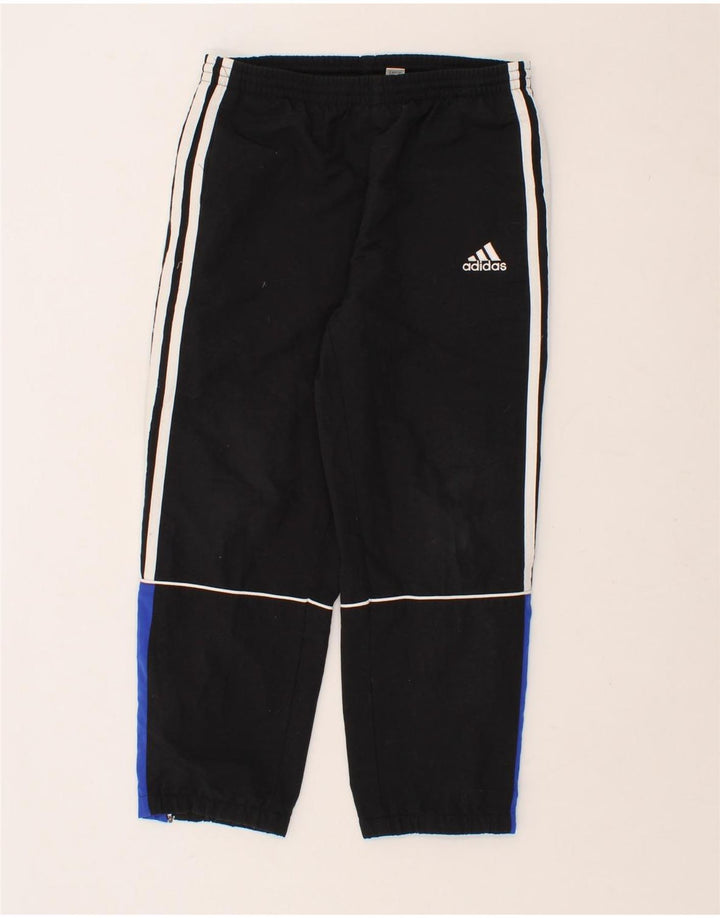 ADIDAS Boys Tracksuit Trousers 7-8 Years Black Colourblock Polyester Vintage Adidas and Second-Hand Adidas from Messina Hembry 