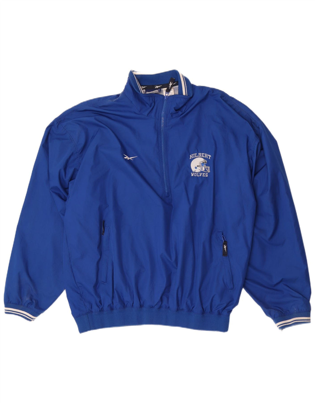 Reebok Mens Graphic Pullover Tracksuit Top Jacket XL Blue Polyester