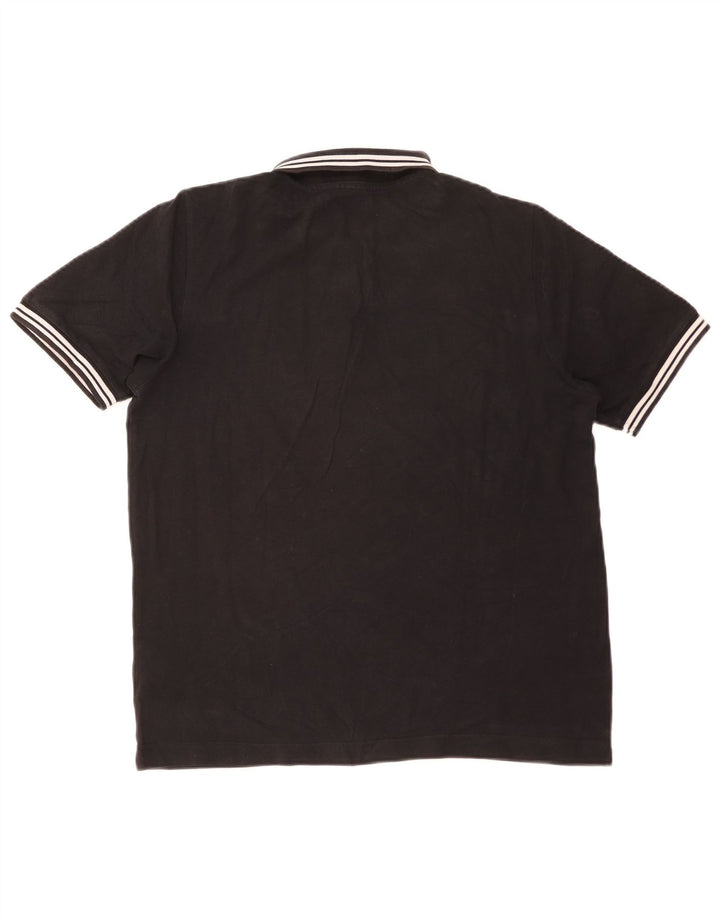 Kappa Mens Polo Shirt Medium Black Striped Cotton