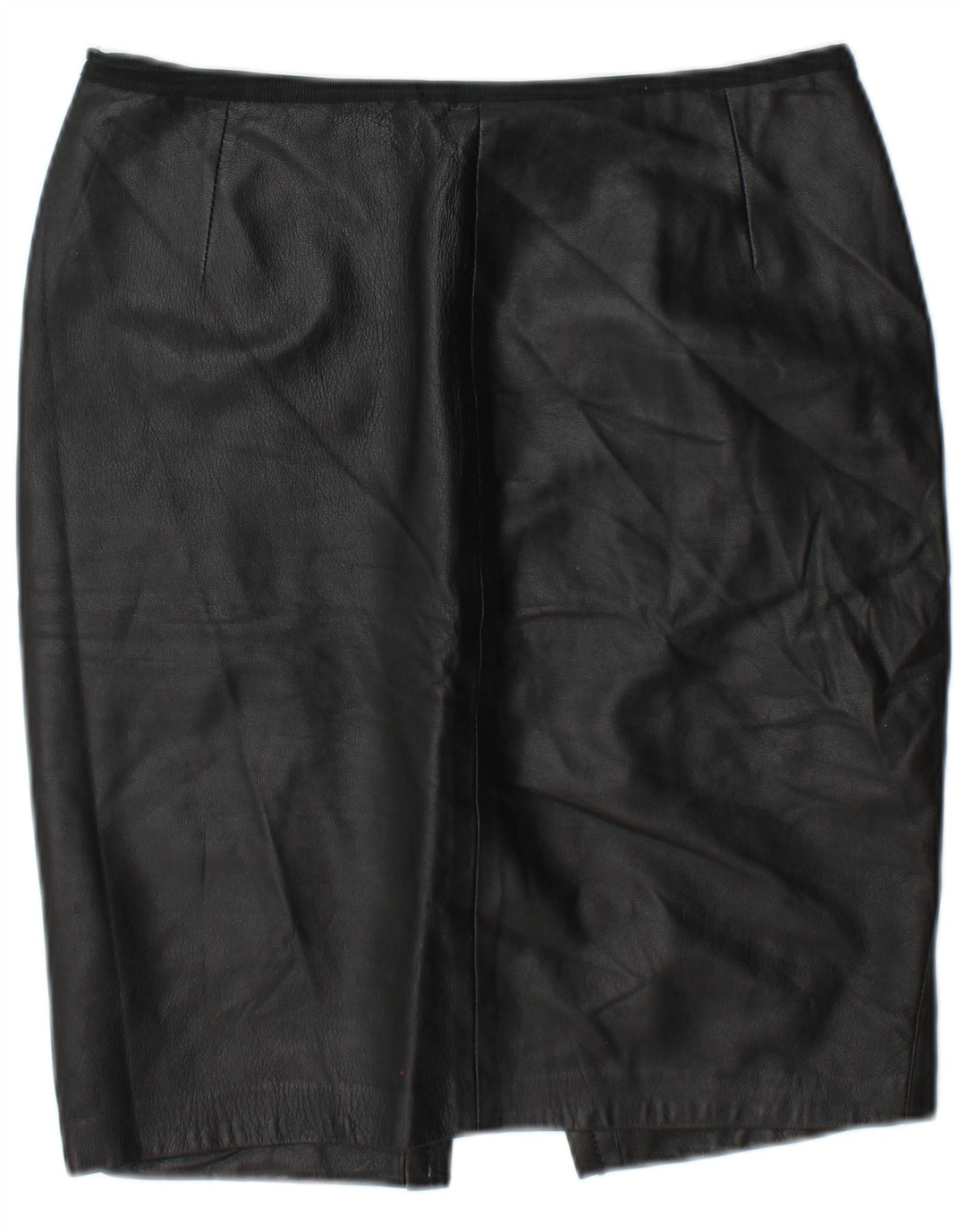 Gonna in pelle vintage da donna W30 media nera