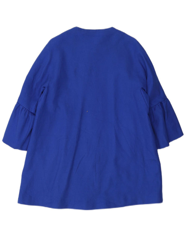Zara Damen Mantel UK 14 Mittelblaue Baumwolle