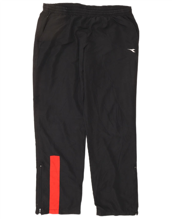 DIADORA Herren-Trainingshose XL, schwarzes Colourblock-Polyester