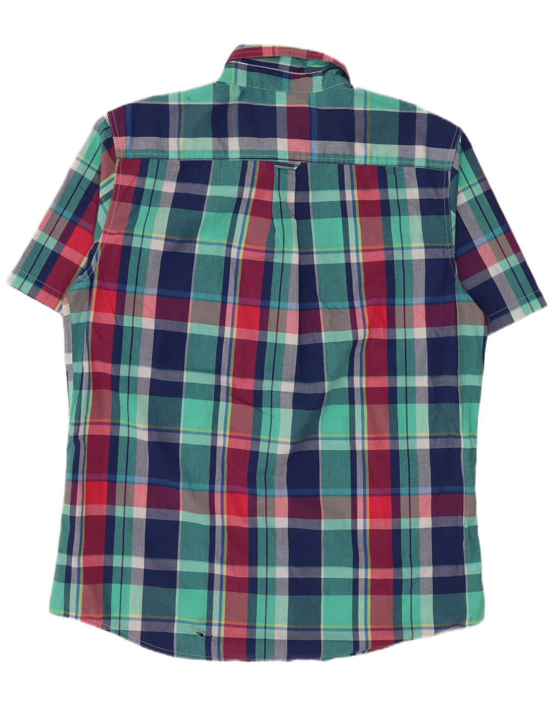 Chaps Mens Easy Care Short Sleeve Shirt Large Multicoloured Check Cotton