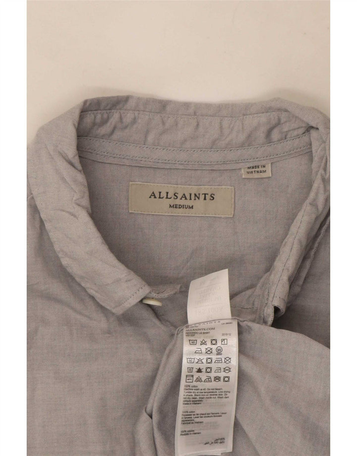Camicia da uomo All Saints in cotone grigio medio