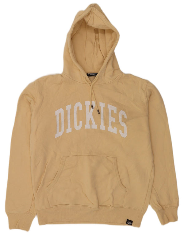 Dickies Mens Graphic Hoodie Jumper Medium Yellow Cotton
