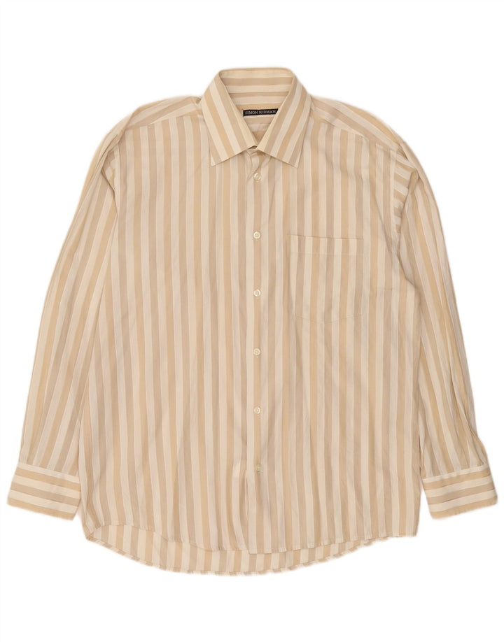 Vintage Herrenhemd groß beige gestreift