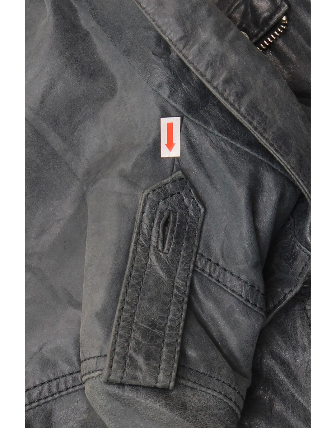 veste en cuir bomber femme vintage IT 46 Grand cuir bleu marine
