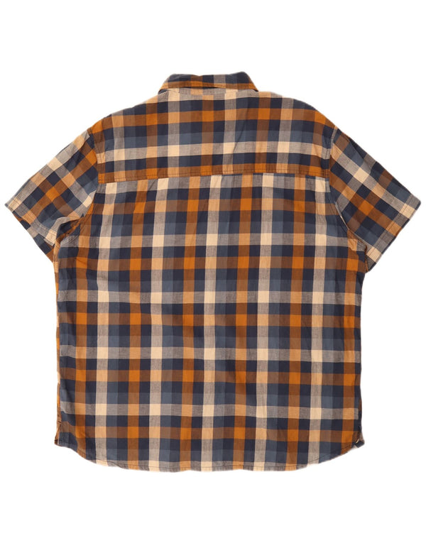Mountain Warehouse Mens Short Sleeve Shirt 3XL Multicoloured Check Cotton