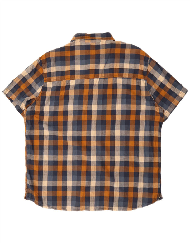 Mountain Warehouse Mens Short Sleeve Shirt 3XL Multicoloured Check Cotton