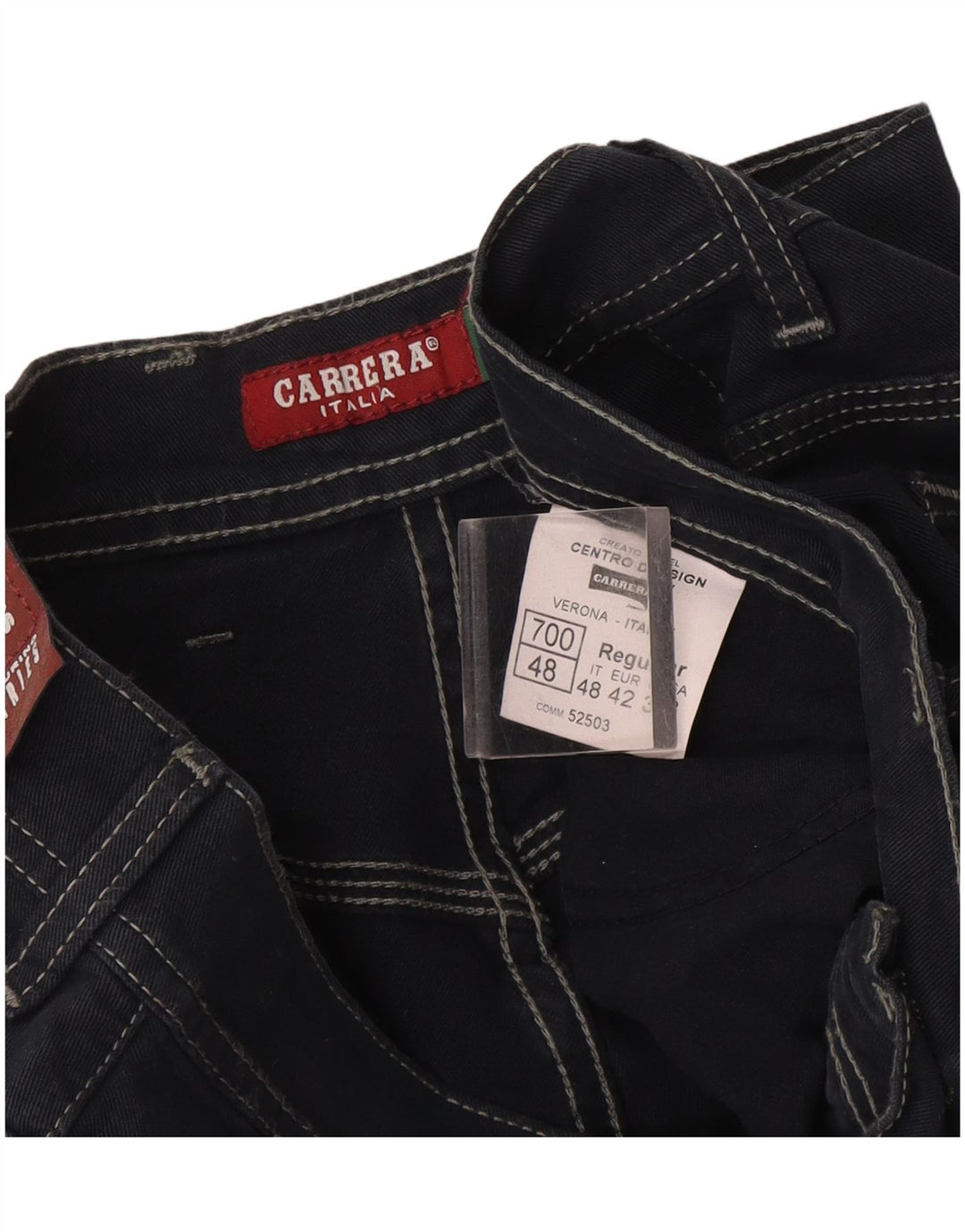 Carrera Mens Straight Jeans IT 48 Medium W33 L34 Navy Blue Cotton