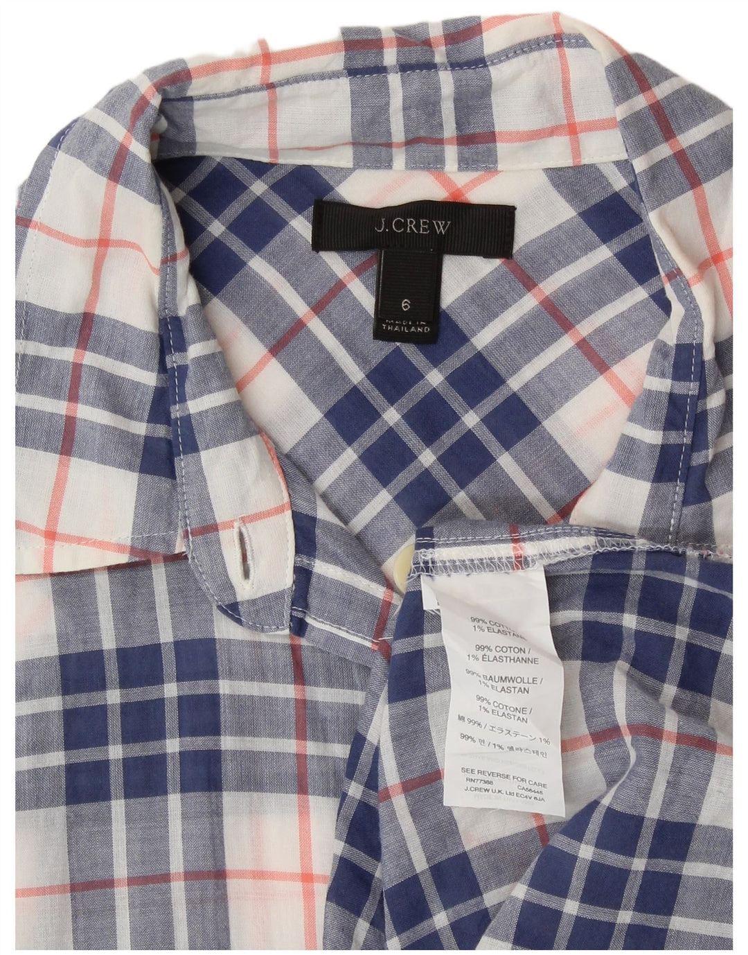Koszula damska J. CREW US 6, bawełniana w średnią niebieską kratkę