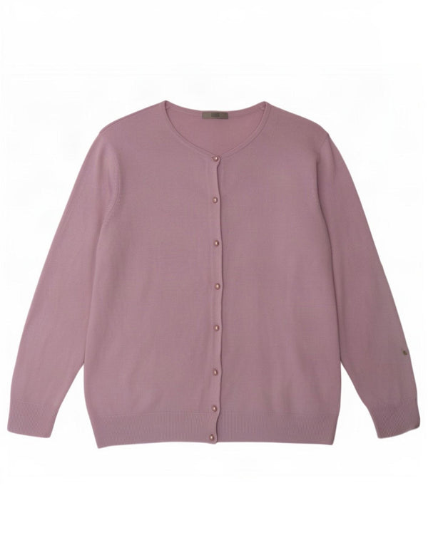 Suéter cardigã feminino Marks & Spencer Reino Unido 16 grande acrílico roxo