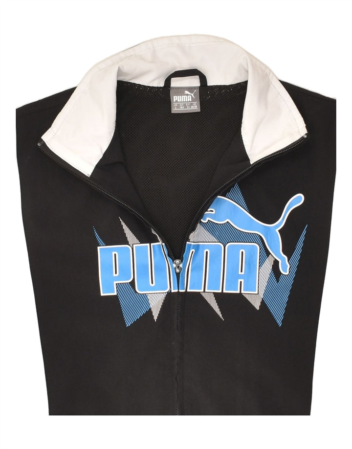 PUMA Boys Graphic Tracksuit Top Jacket 11-12 Years Large  Black | Vintage Puma | Thrift | Second-Hand Puma | Used Clothing | Messina Hembry 