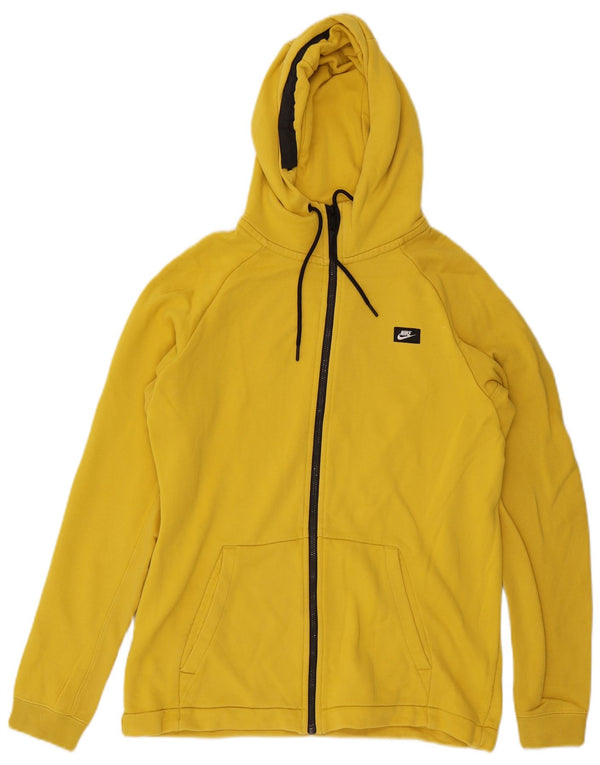 Nike - Sudadera con capucha y cremallera para hombre, algodón amarillo medio