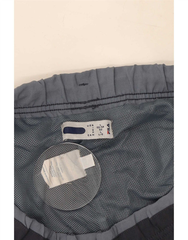 Pantaloni da tuta cargo da uomo Fila Large in poliestere color block blu navy