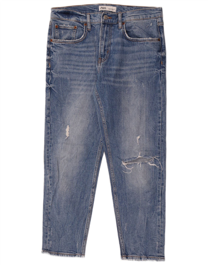 Damskie jeansy Zara w trudnej sytuacji EU 40 Medium W30 L26 Niebieskie