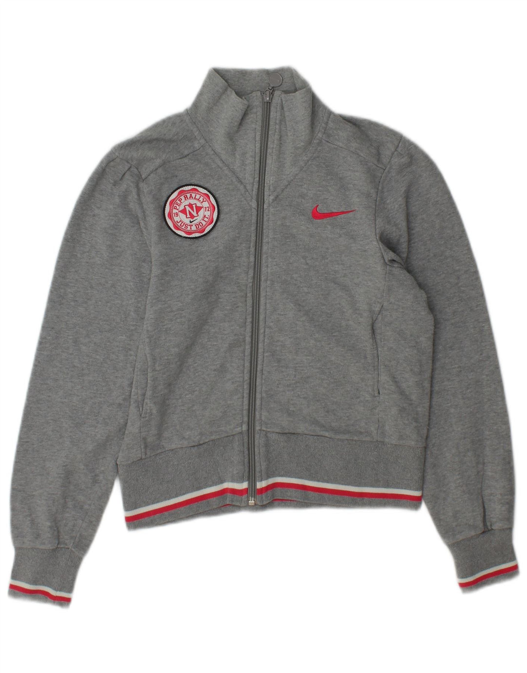 Nike Womens Tracksuit Top Jacket UK 6/8 XS Grey Cotton