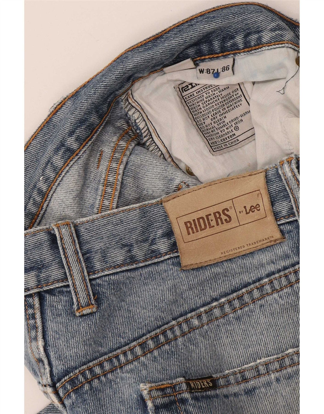 Lee Mens Riders Jean droit en détresse W34 L33 Bleu Coton
