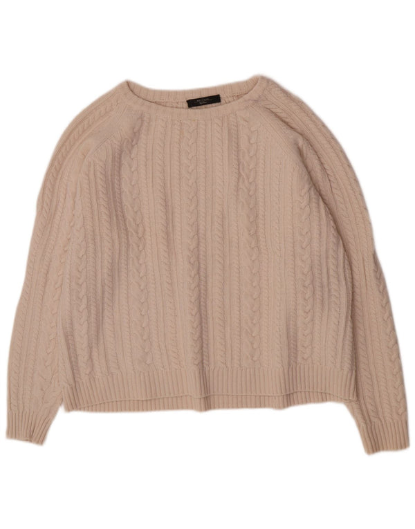 Max Mara - Jersey holgado con cuello barco para mujer, talla 40, color blanco roto