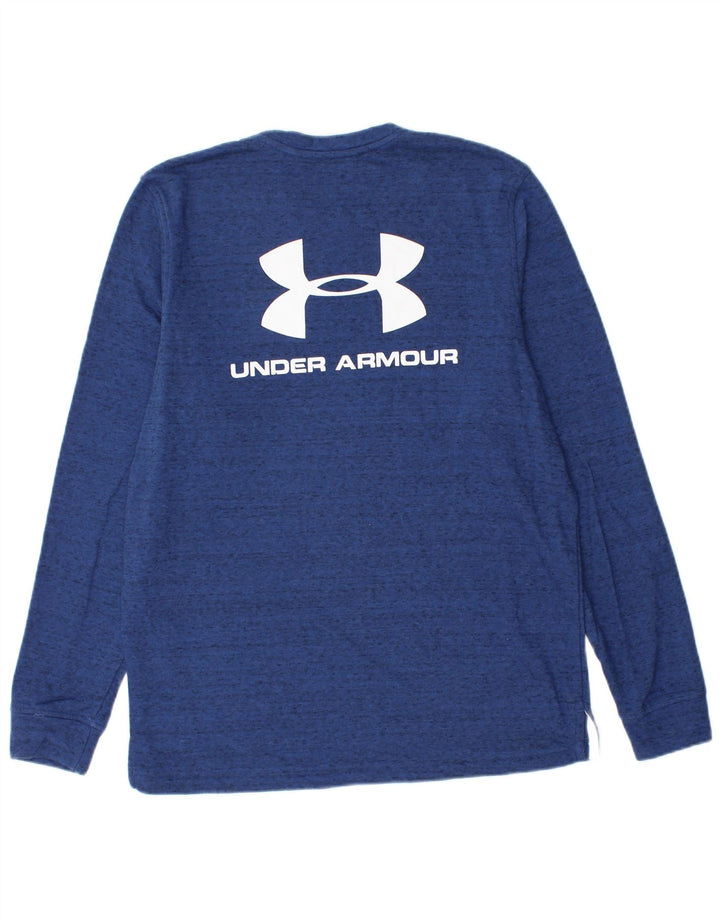 Under Armour Mens Graphic Sweatshirt Jumper Medium Blue Flecked Cotton