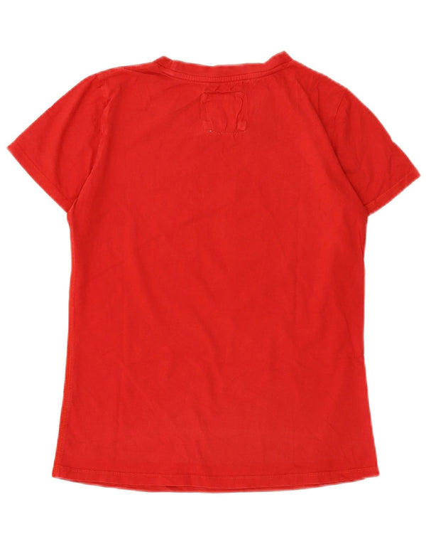Abercrombie & Fitch Damen-T-Shirt mit Grafik, UK 12, mittelrot, Baumwolle