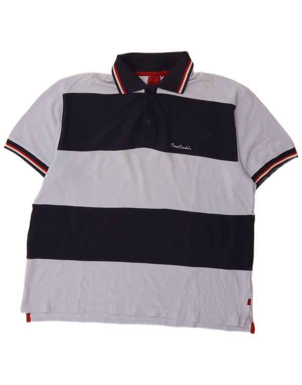 Ανδρικό μπλουζάκι ράγκμπι πόλο Pierre Cardin 2XL Μπλε ριγέ βαμβακερό