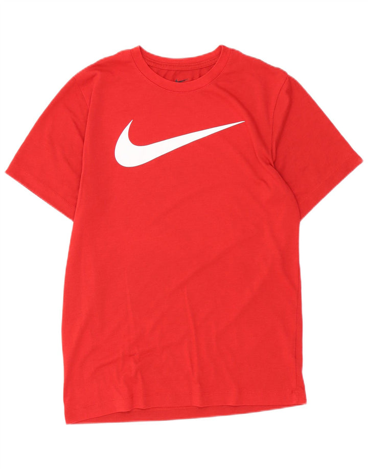NIKE Herre Dri Fit grafisk T-shirt Top Lille rød polyester