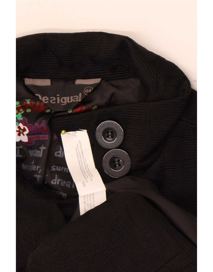 Desigual Cappotto grafico da donna EU 44 XL Poliestere geometrico nero