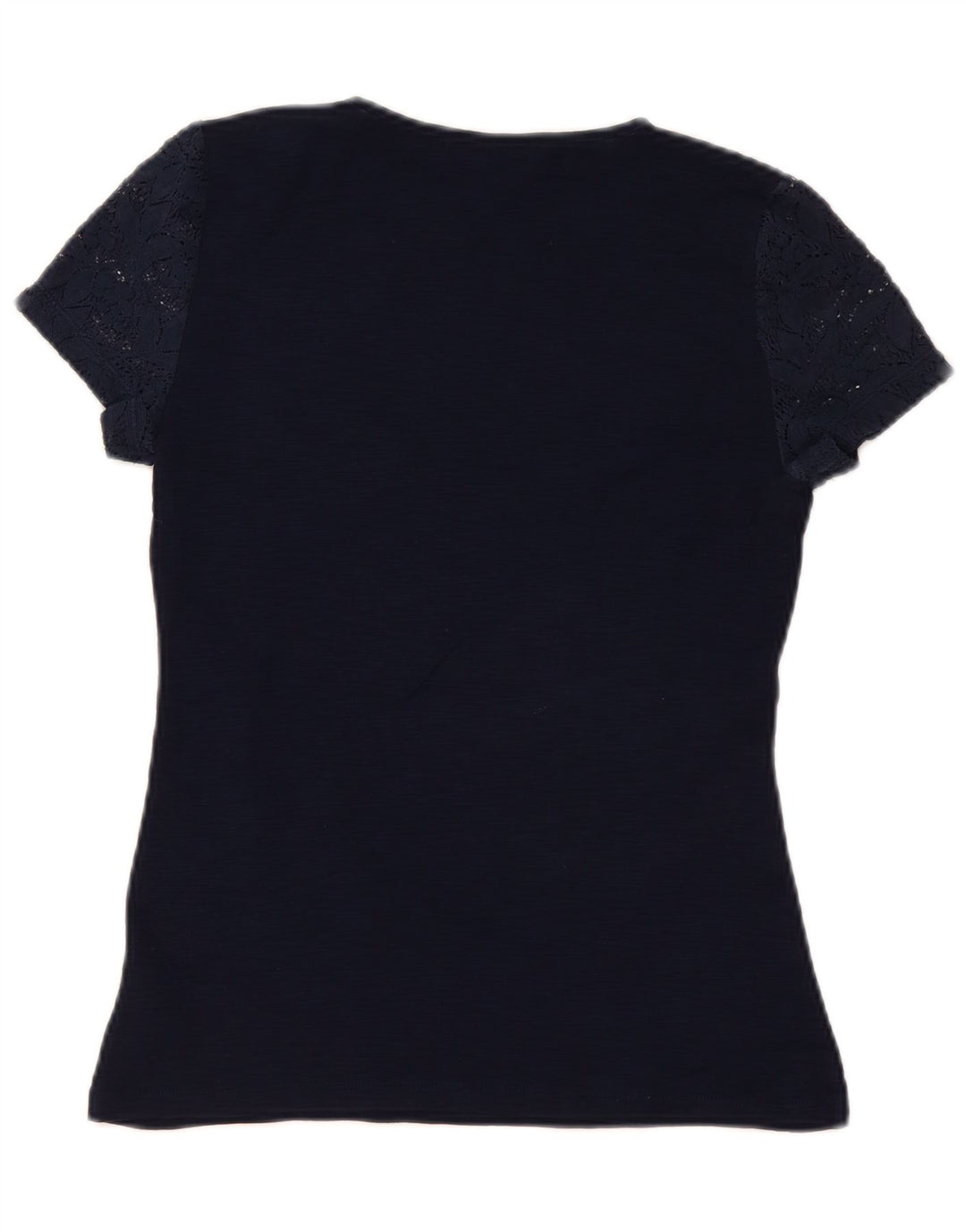 Chaps Womens Blouse Top UK 10 Small Navy Blue Floral Cotton