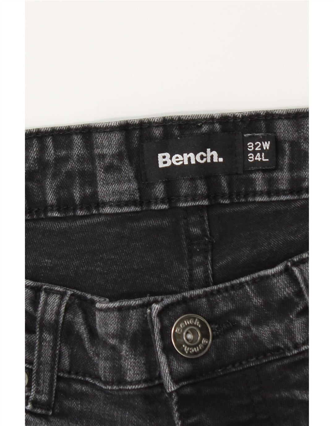 Bænk Herre Slim Jeans W32 L32 Sort Bomuld