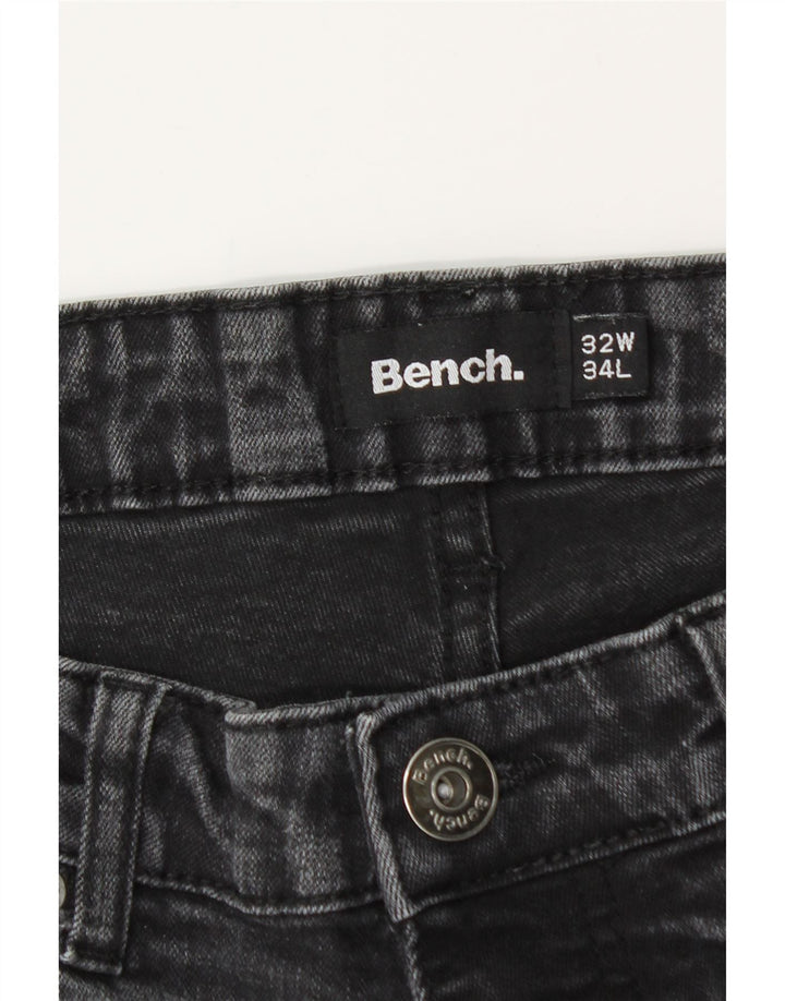 Bænk Herre Slim Jeans W32 L32 Sort Bomuld