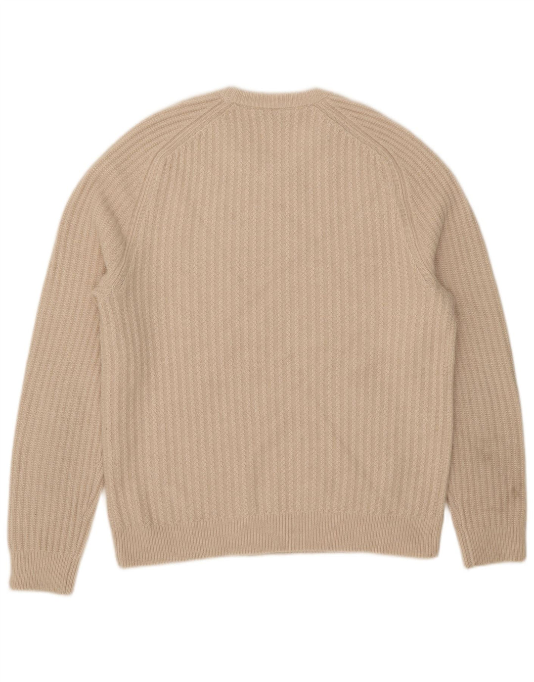 Reiss Mens Crew Neck Jumper Sweater XL Beige Wool