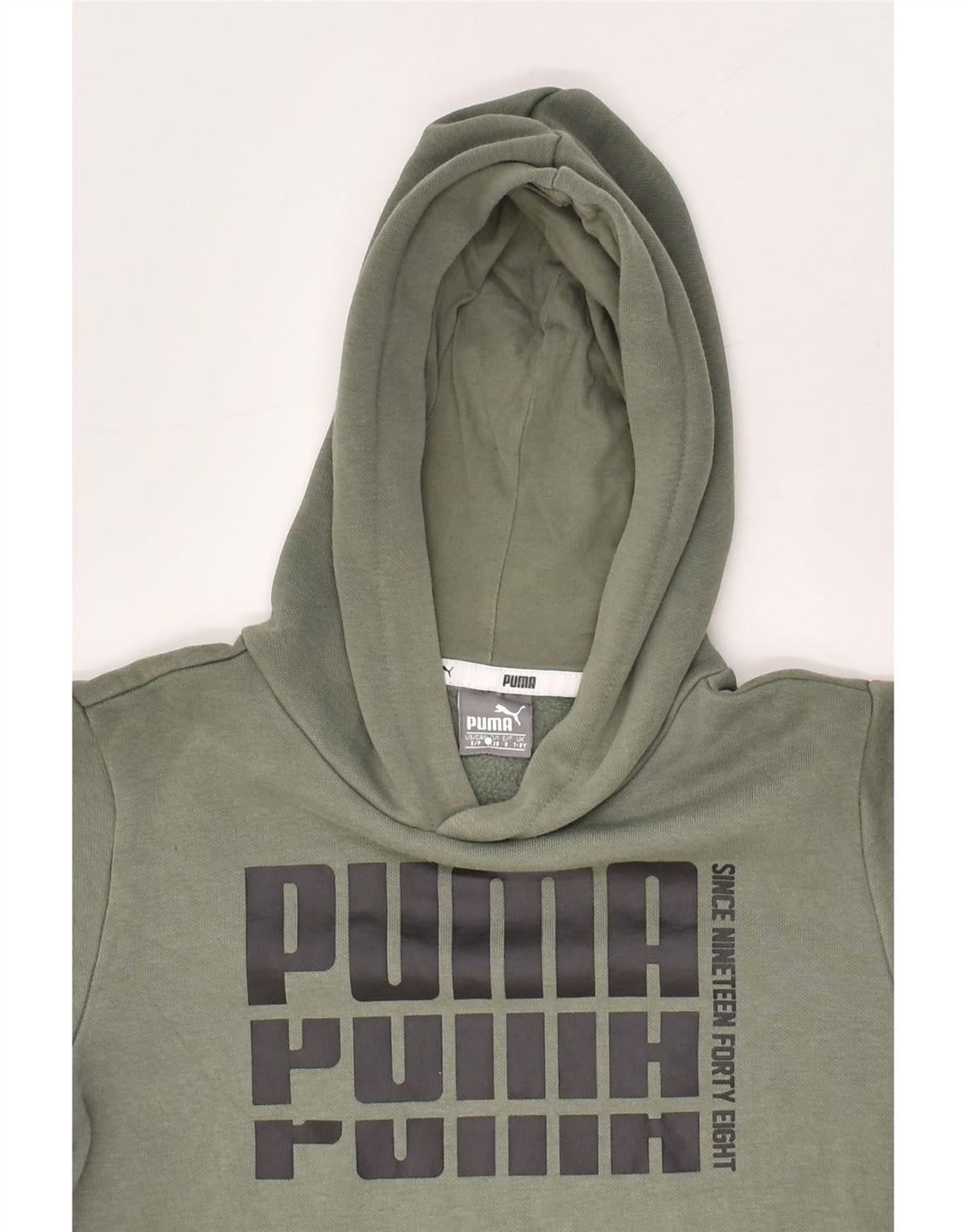 PUMA Boys Graphic Hoodie Jumper 7-8 Years Grey Cotton | Vintage Puma | Thrift | Second-Hand Puma | Used Clothing | Messina Hembry 