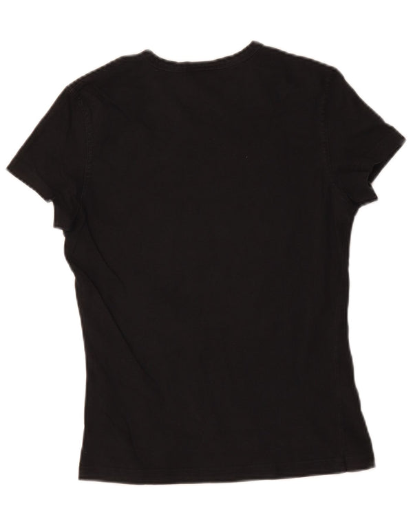 Reebok Damen T-Shirt Top UK 12 Medium Schwarz