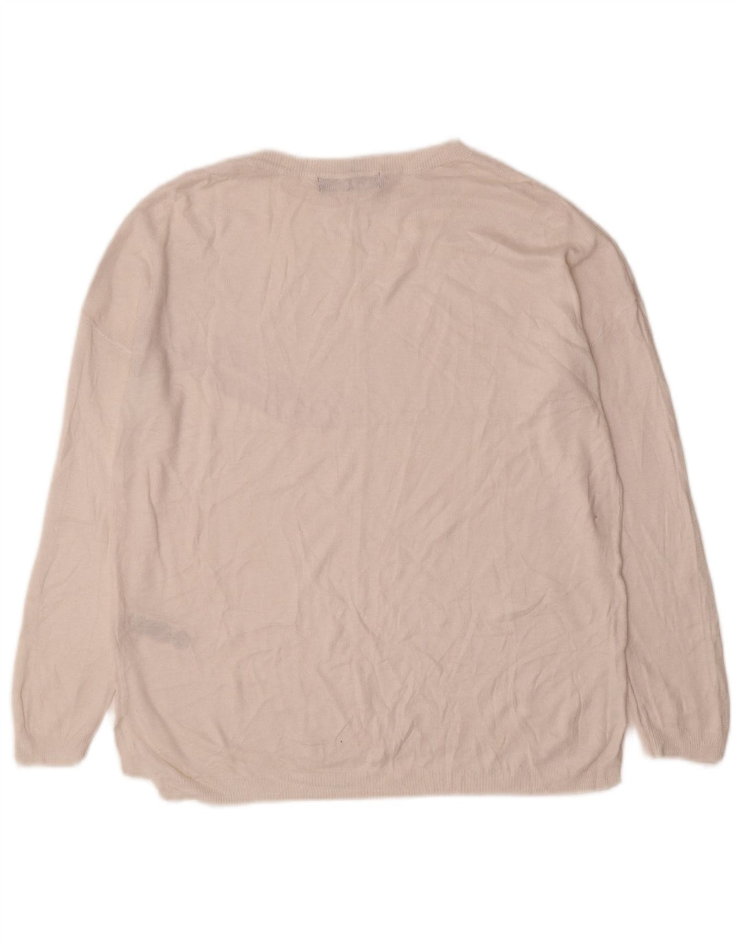 Marks & Spencer Womens Boat Neck Jumper Sweater UK 14 Medium Off White