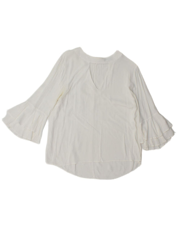 Zara Womens 3/4 Sleeve Blouse Top UK 16 Large White