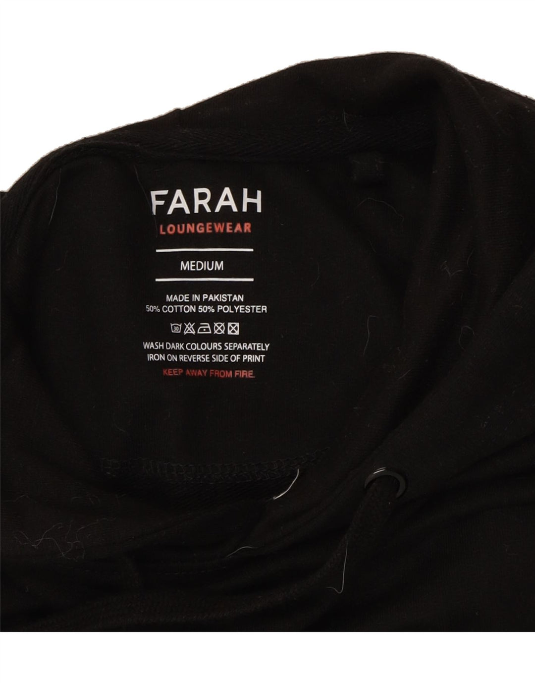 FARAH Mens Hoodie Jumper Medium Black Cotton Vintage Farah and Second-Hand Farah from Messina Hembry 